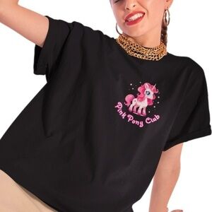 TBM | Black Short Sleeve ‘SECURITY’ The Pink Pony Club employee Tee